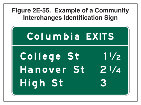 Figure 2E-55. Example of a Community Interchanges Identification Sign