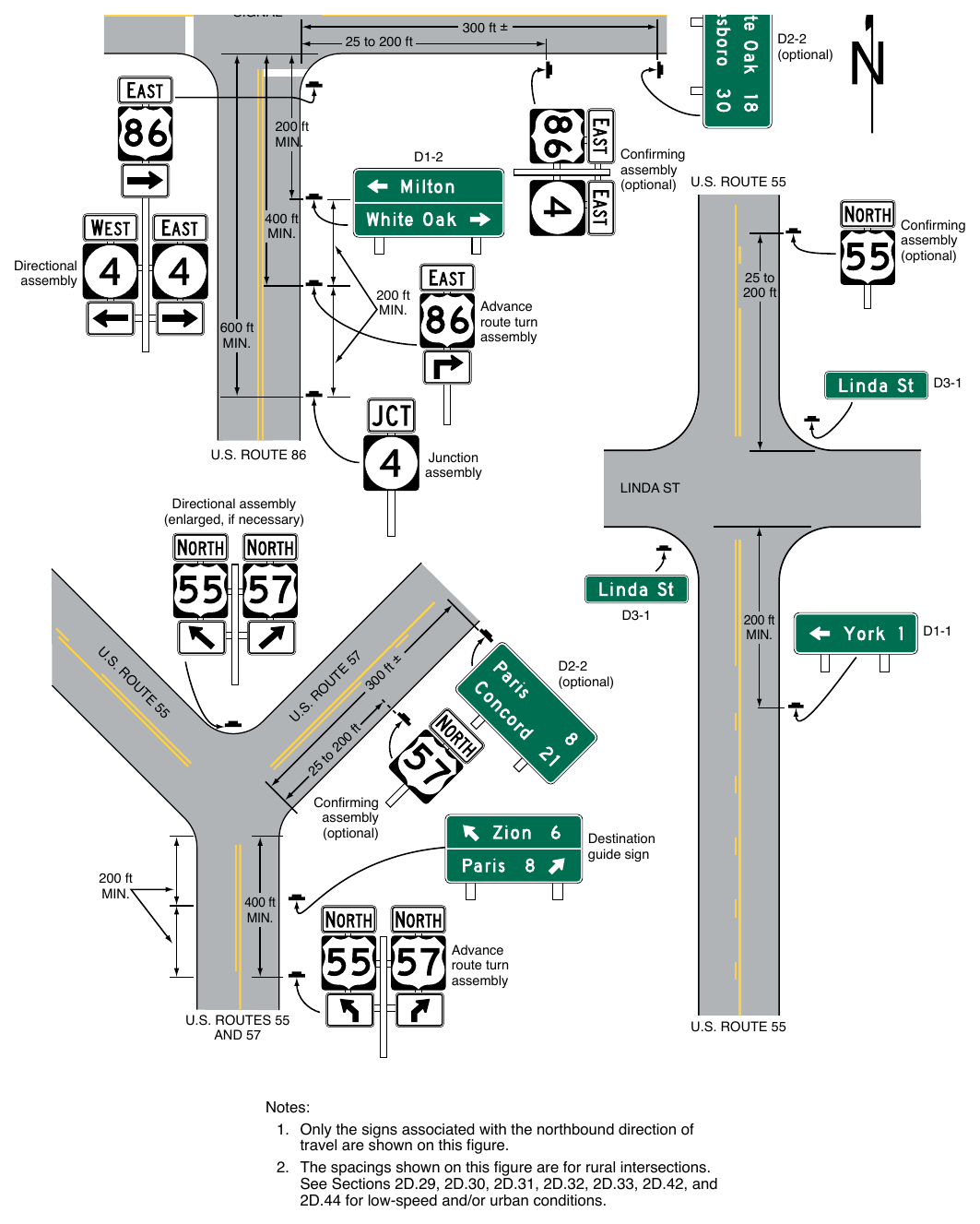 Figure 2D-8. Illustration of Directional Assemblies and Other Route Signs (Sheet 3 of 4) STATE ROUTE 4