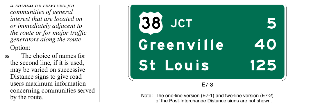Figure 2E-50. Example of a Post-Interchange Distance Sign