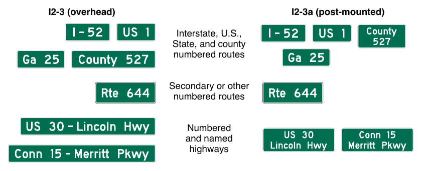 Figure 2H-4. Examples and Typical Placement of Grade Separation Identification Signs