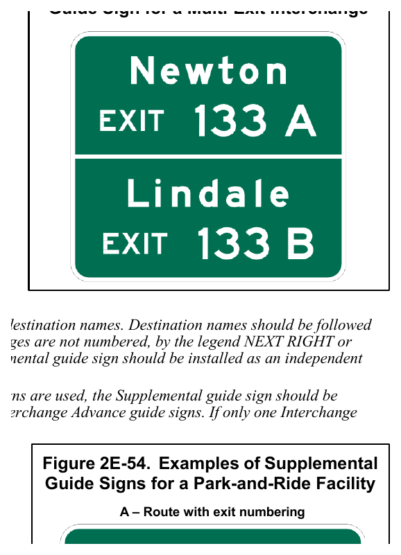 Figure 2E-53. Example of a Supplemental Guide Sign for a Multi-Exit Interchange