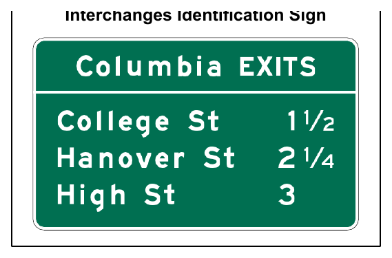 Figure 2E-55. Example of a Community Interchanges Identification Sign