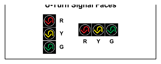 Figure 4E-1. Typical Arrangements of U-Turn Signal Faces