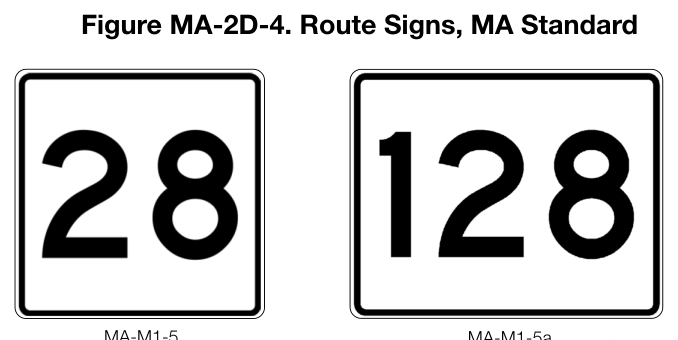 Figure MA-2D-4. Route Signs, MA Standard