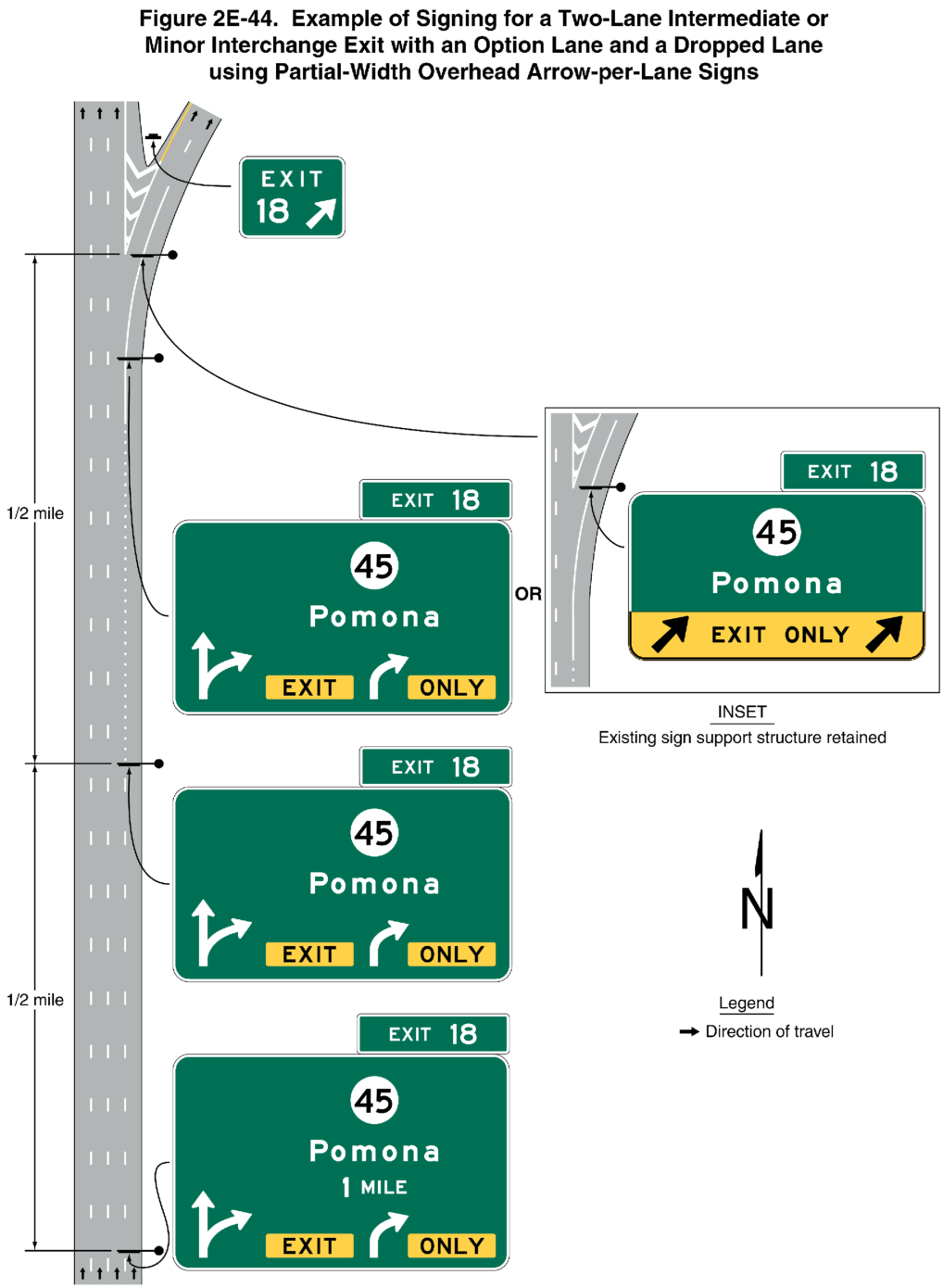 Figure 2E-44. Example of Signing for a Two-Lane Intermediate or