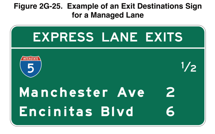 Figure 2G-25. Example of an Exit Destinations Sign