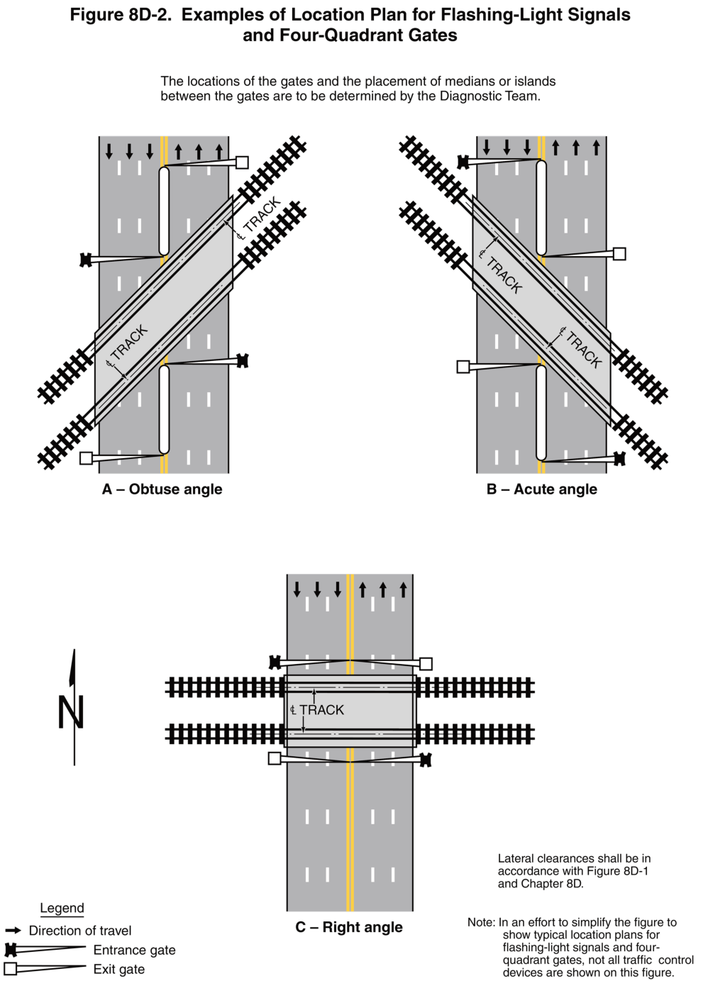 Figure 8D-2. Examples of Location Plan for Flashing-Light Signals