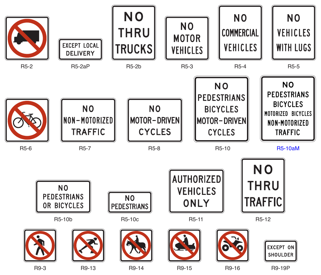 Figure 2B-12. (M) Selective Exclusion Signs and Plaques