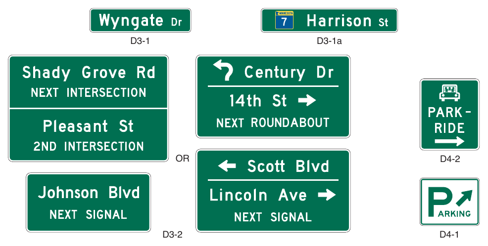 Figure 2D-14. (M) Street Name and Parking Signs