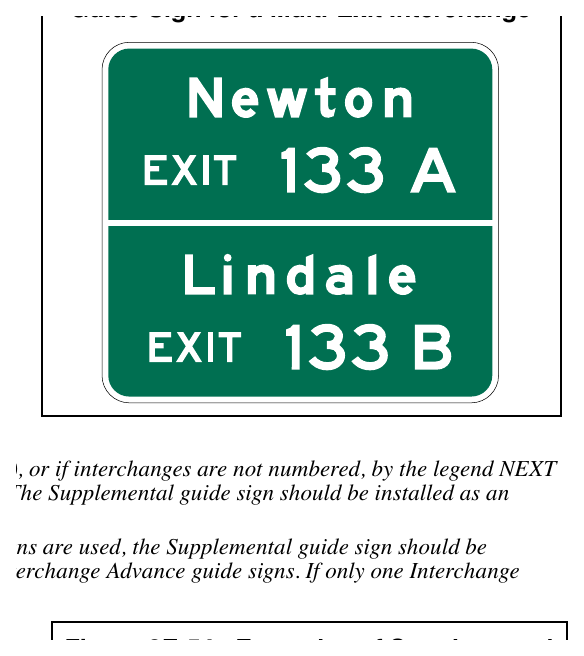 Figure 2E-53. Example of a Supplemental Guide Sign for a Multi-Exit Interchange