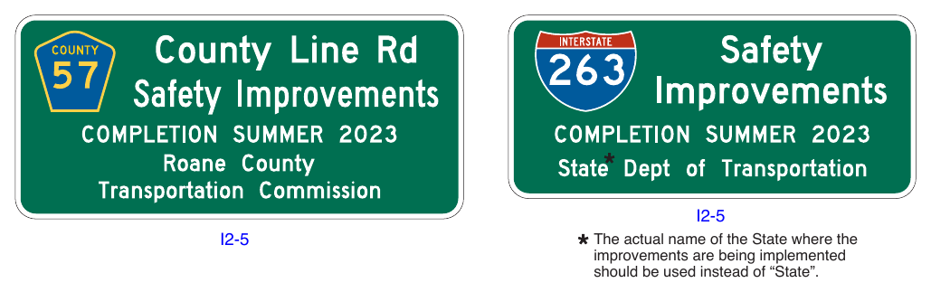 Figure 2H-3. (M) Examples of Project Information Signs