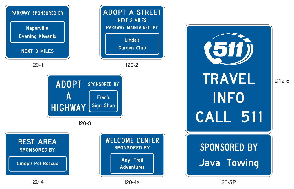 Figure 2H-8. Examples of Acknowledgment Sign Designs