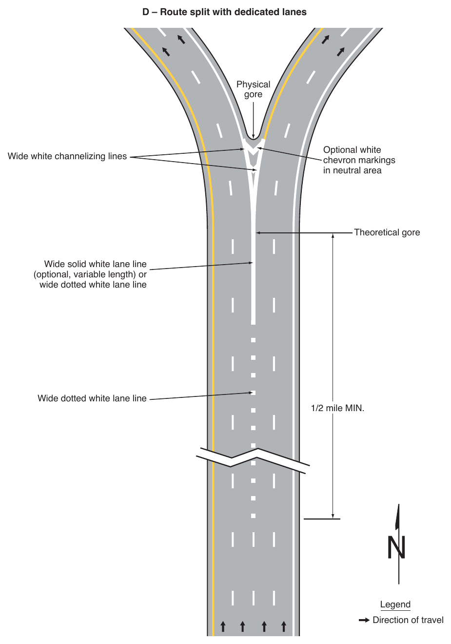 Figure 3B-11. (M) Examples of Applications of Freeway and Expressway Lane-Drop Markings (Sheet 4 of 6)