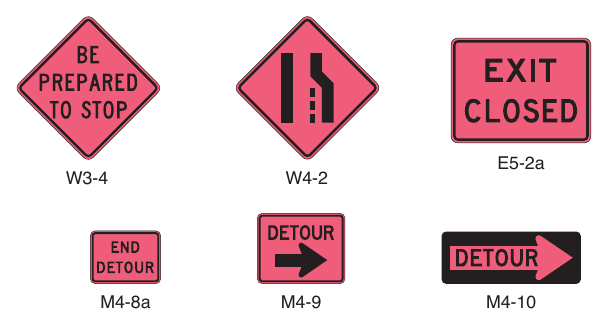 Figure 6O-1. (M) Examples of Traffic Incident Management Area Signs