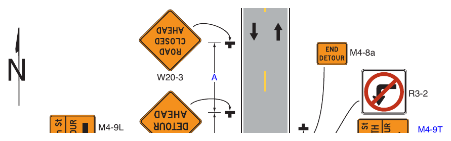 Figure 6P-20. (M) Detour for a Closed Street (TA-20)
