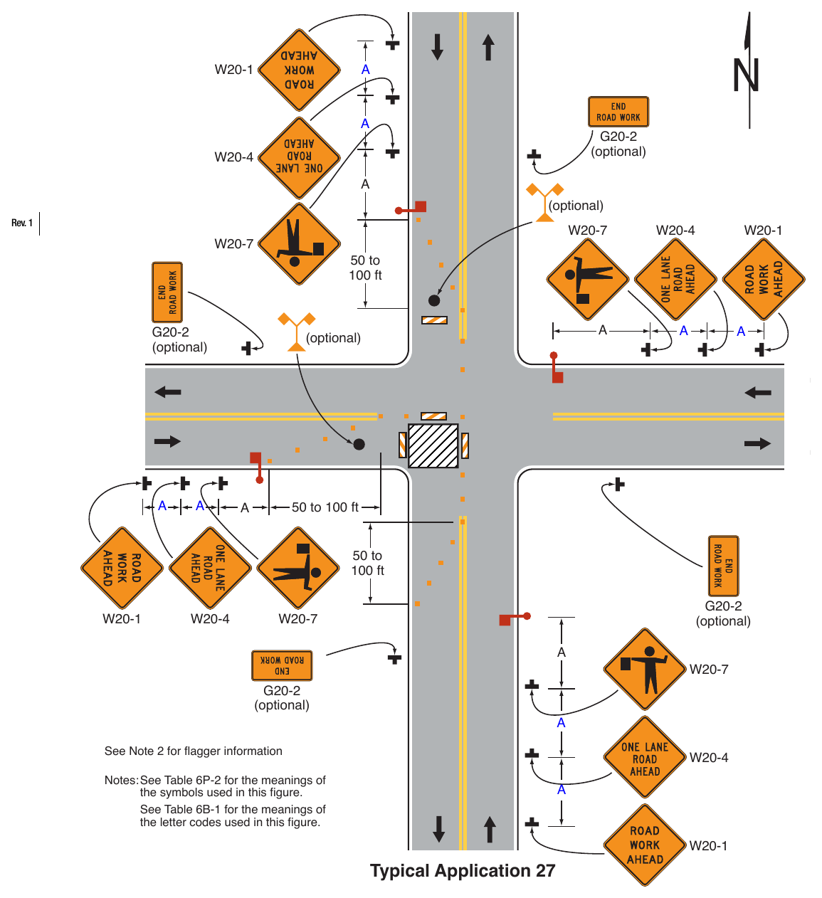 Figure 6P-27. (M) Closure at the Side of an Intersection (TA-27)