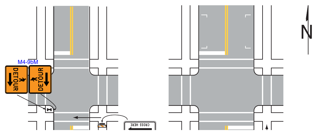 Figure 6P-28. Sidewalk Detour or Diversion (TA-28)