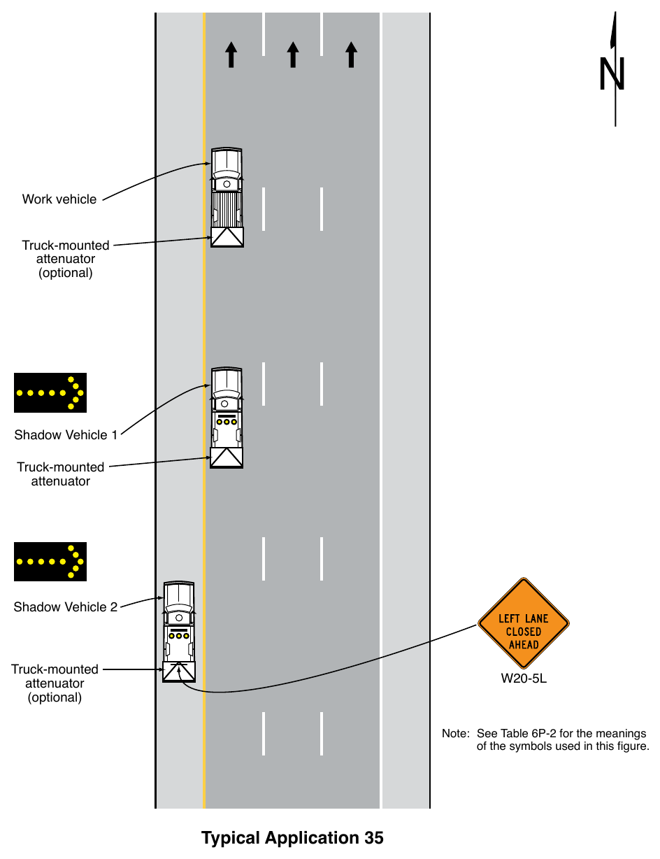 Figure 6P-35. Mobile Operation on a Multi-Lane Road (TA-35)