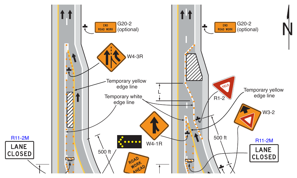Figure 6P-44. (M) Work in the Vicinity of an Entrance Ramp (TA-44)