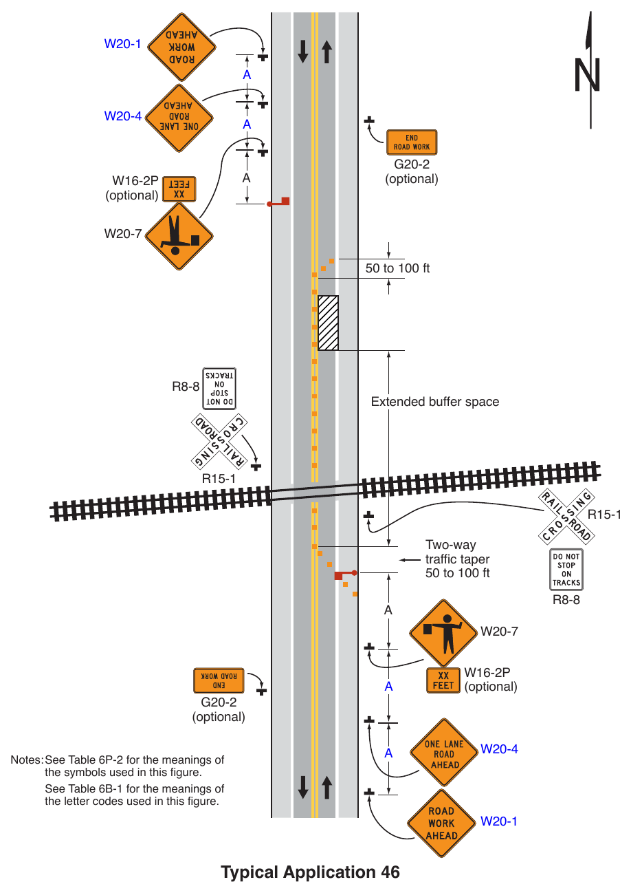 Figure 6P-46. (M) Work in the Vicinity of a Grade Crossing (TA-46)