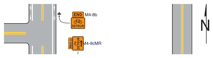 Figure 6P-48. (M) Bicycle Lane Closure with an On-Road Detour (TA-48)