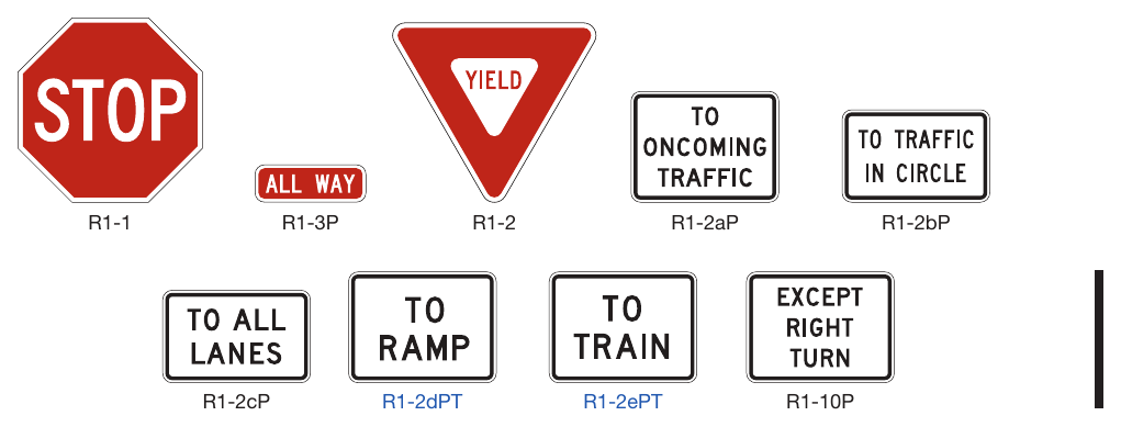 Figure 2B-1. STOP and YIELD Signs and Plaques
