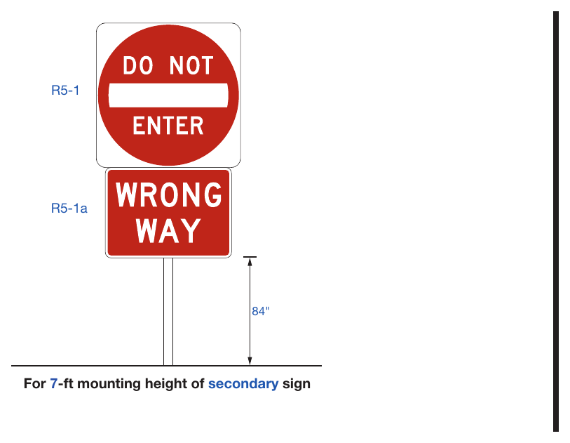 Figure 2B-17. Example of a WRONG WAY and DO NOT ENTER Sign Assembly for Wrong-Way Traffic Control