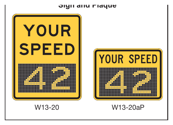 Figure 2C-4. Vehicle Speed Feedback Sign and Plaque