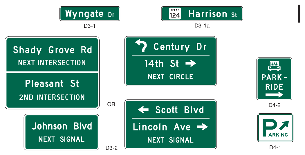 Figure 2D-14. Street Name and Parking Signs