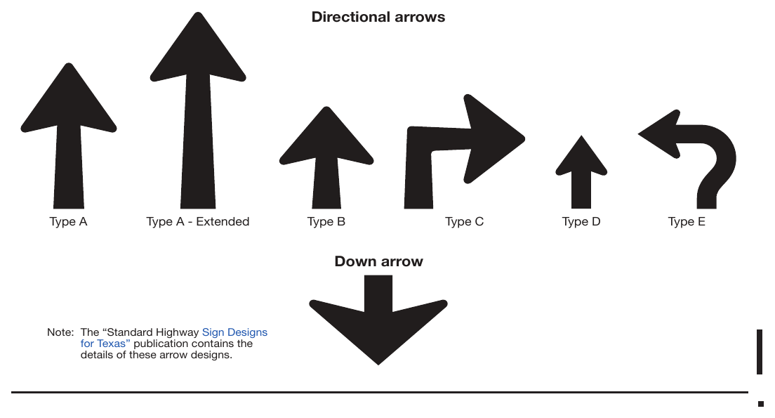 Figure 2D-3. Arrows for Use on Guide Signs
