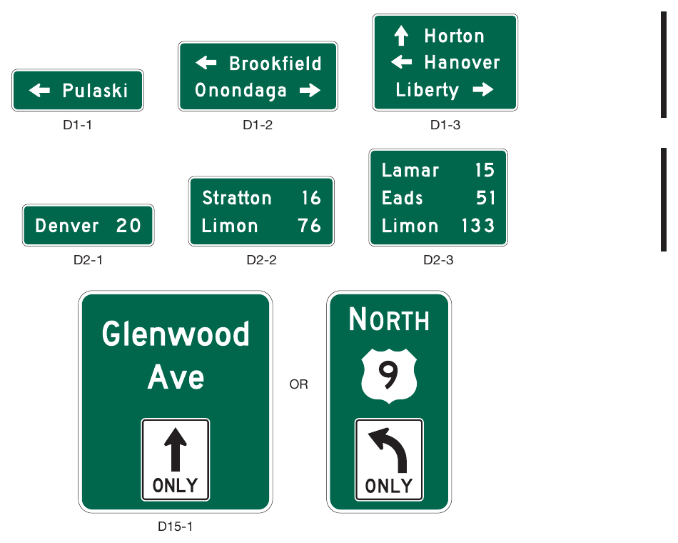 Figure 2D-9. Destination and Distance Signs