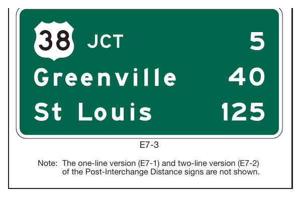 Figure 2E-50. Example of a Post-Interchange Distance Sign