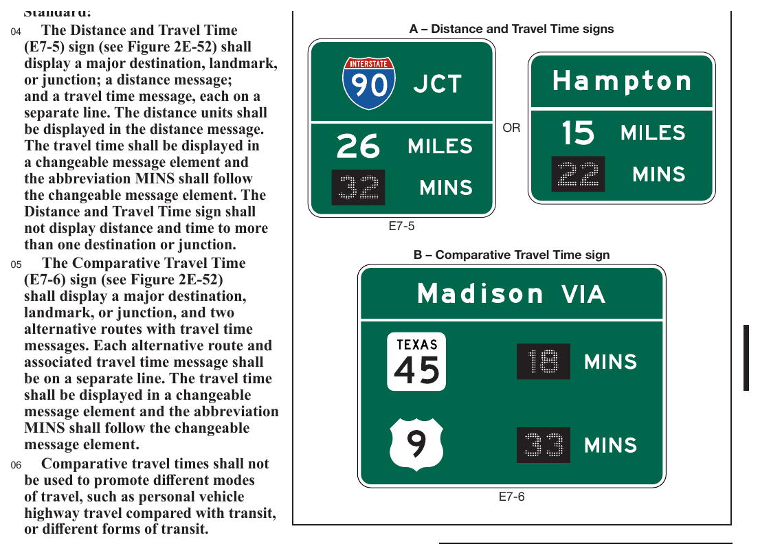 Figure 2E-52. Examples of Travel Time Signs