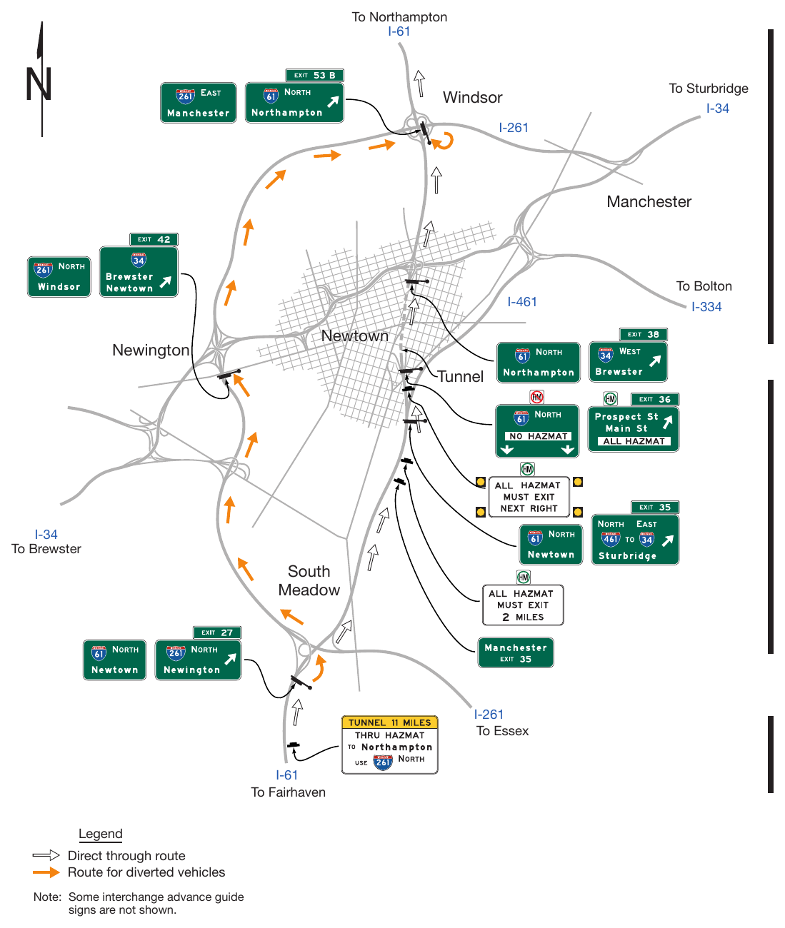 Figure 2E-62. Example of Signing for Route Diversion by Vehicle Class