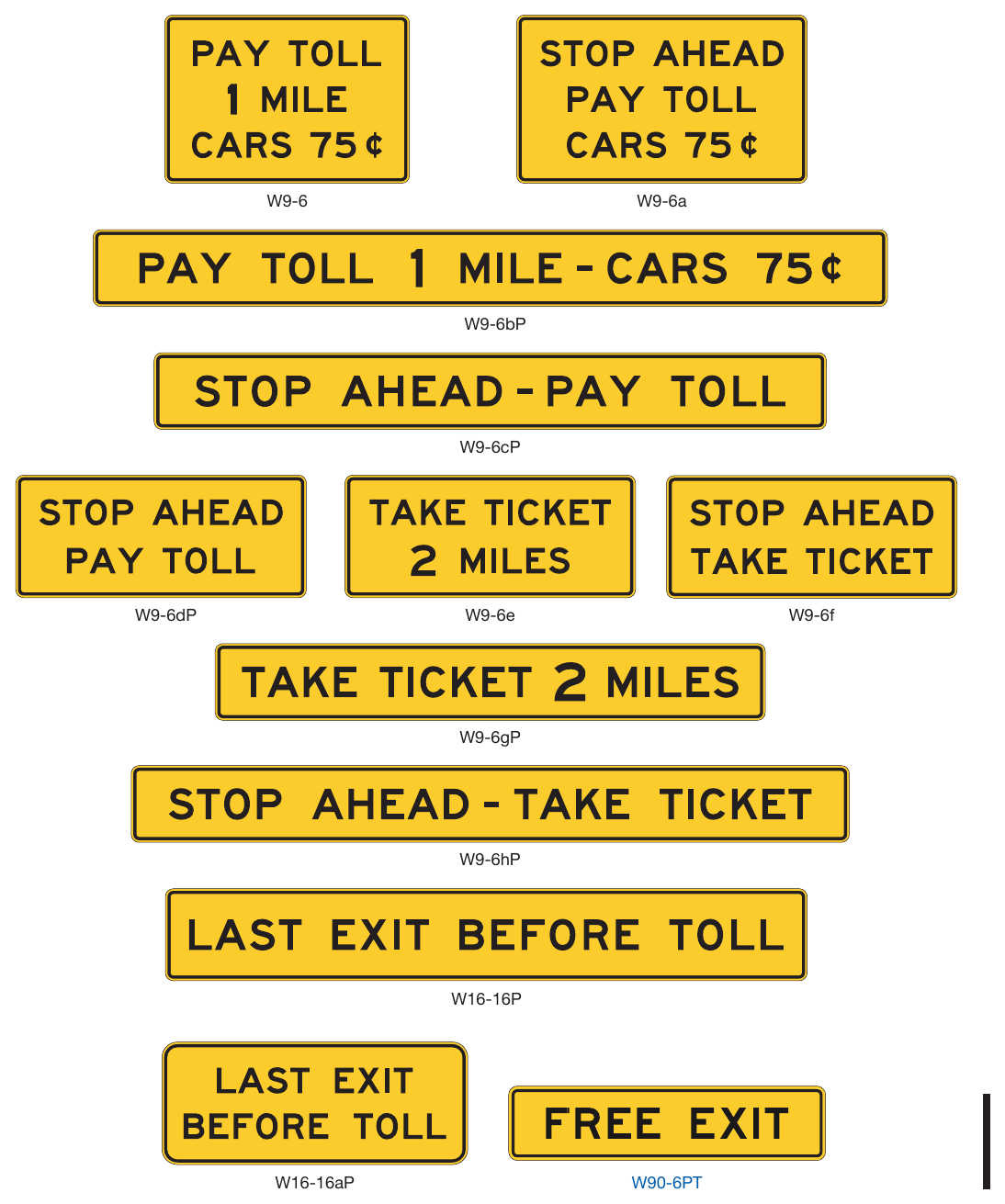 Figure 2F-4. Toll Plaza Warning Signs and Plaques