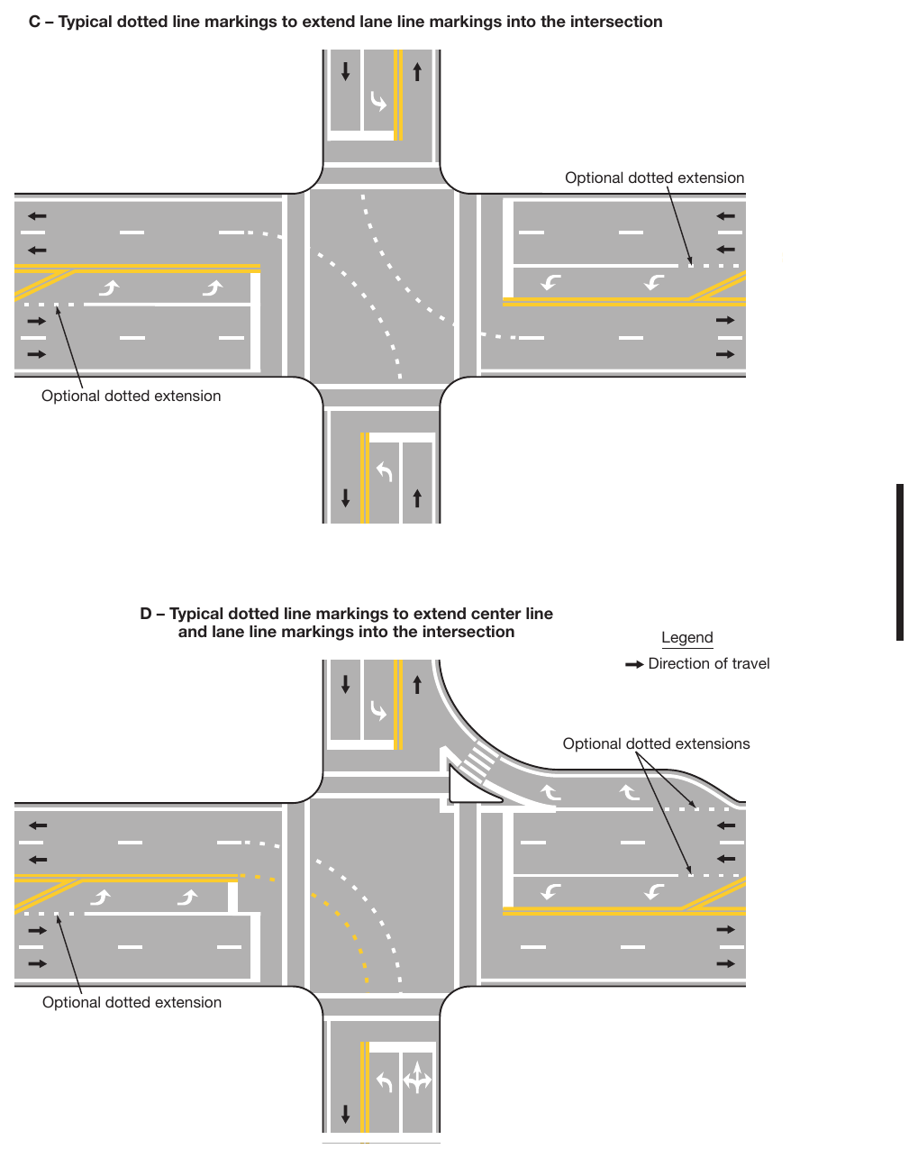 Figure 3B-13. Examples of Line Extensions through Intersections (Sheet 2 of 2)