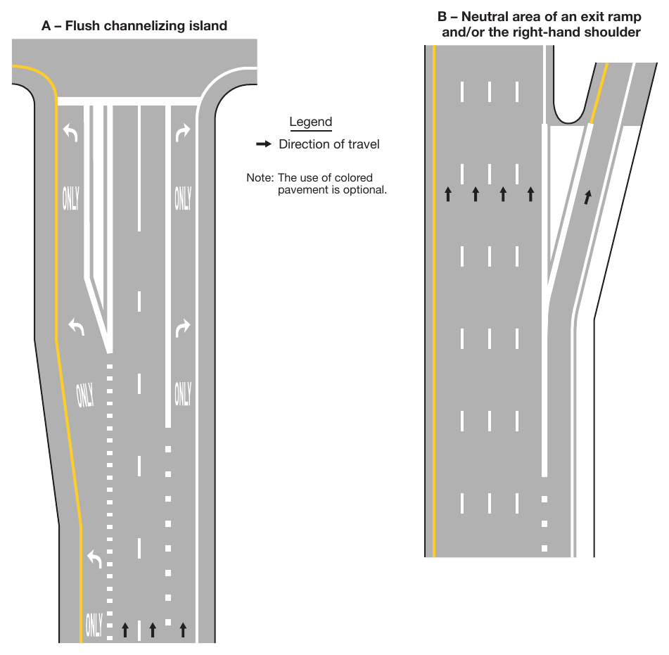 Figure 3H-3. Examples of White-Colored Pavement Applications
