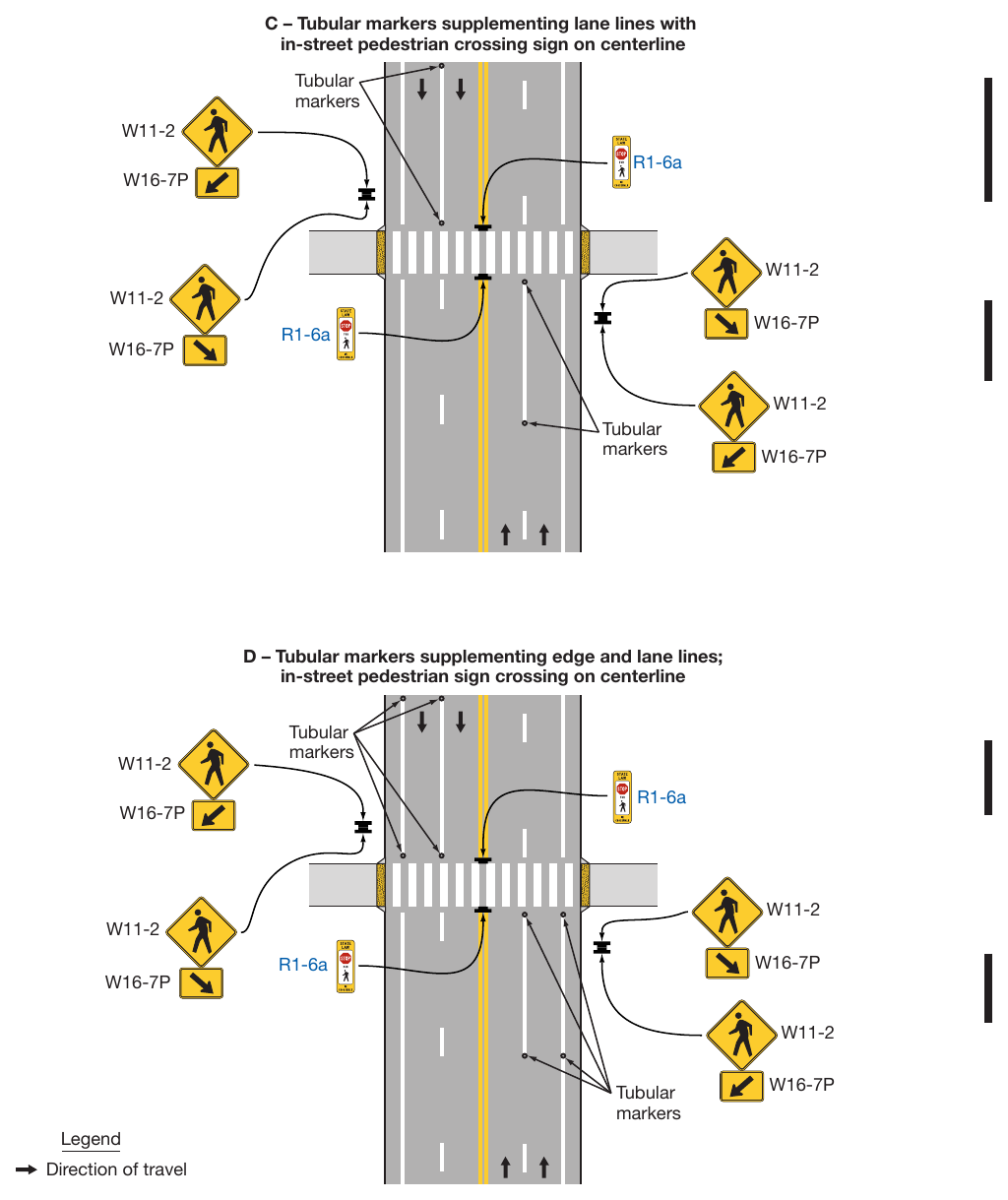 Figure 3I-1. Examples of Tubular Markers Supplementing Pavement Markings (Sheet 2)