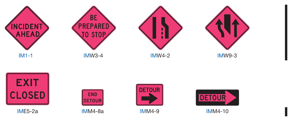 Figure 6O-1. Examples of Traffic Incident Management Area Signs