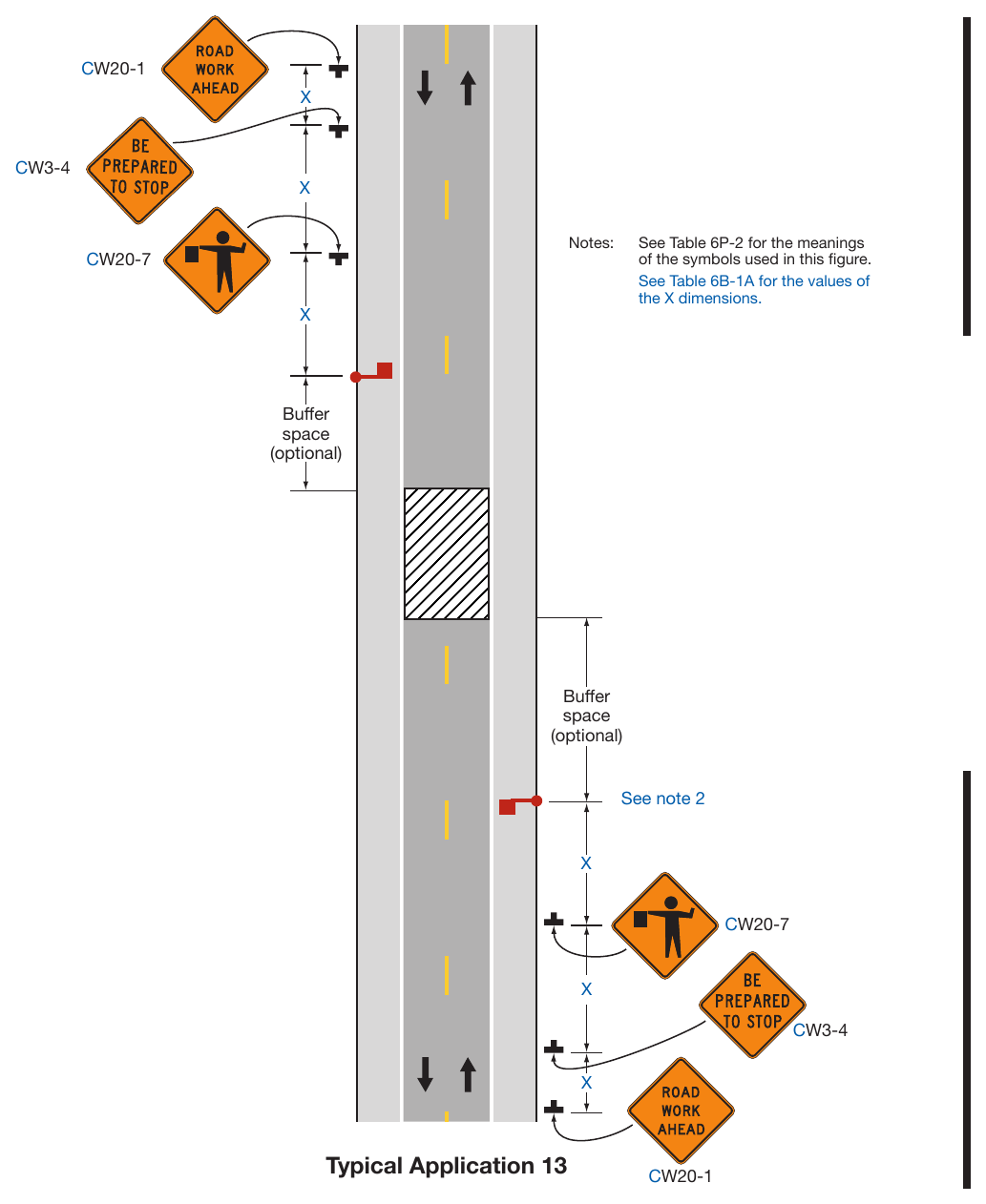 Figure 6P-13. Temporary Road Closure (TA-13)