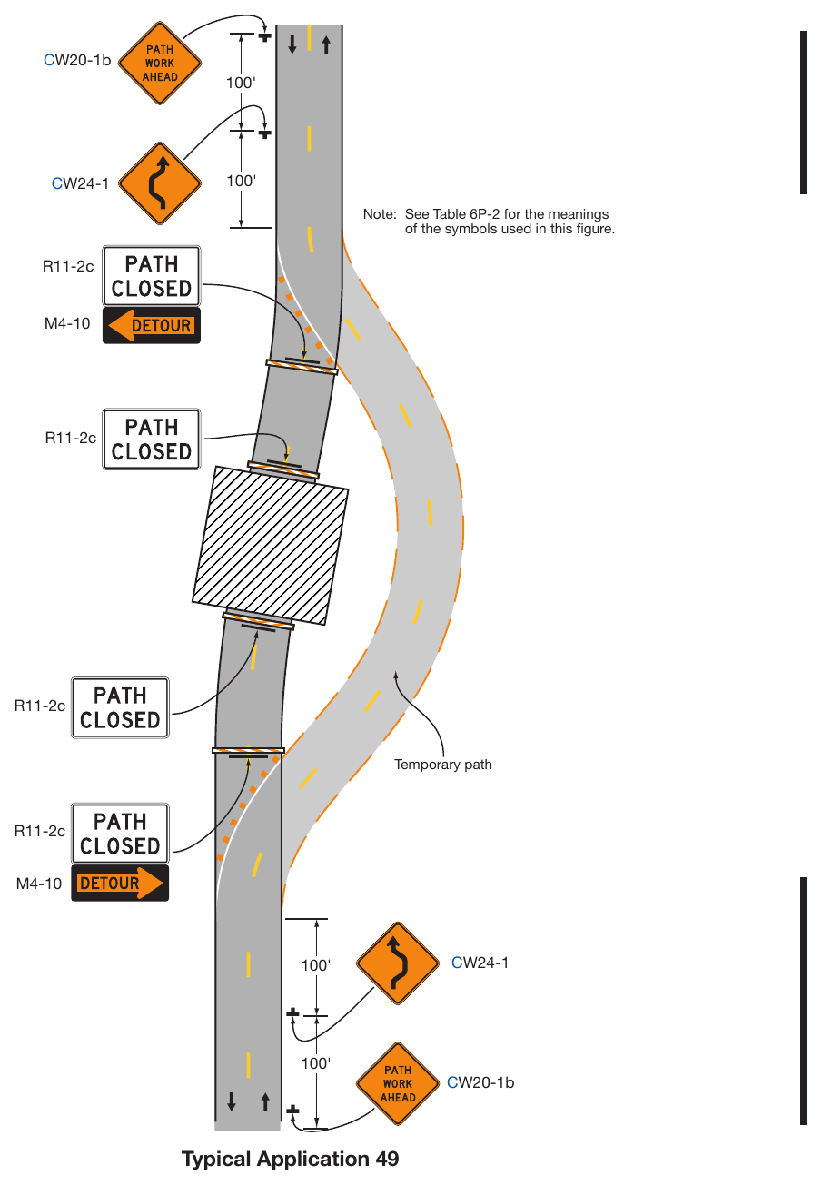 Figure 6P-49. Shared-Use Path Closure with a Diversion (TA-49)