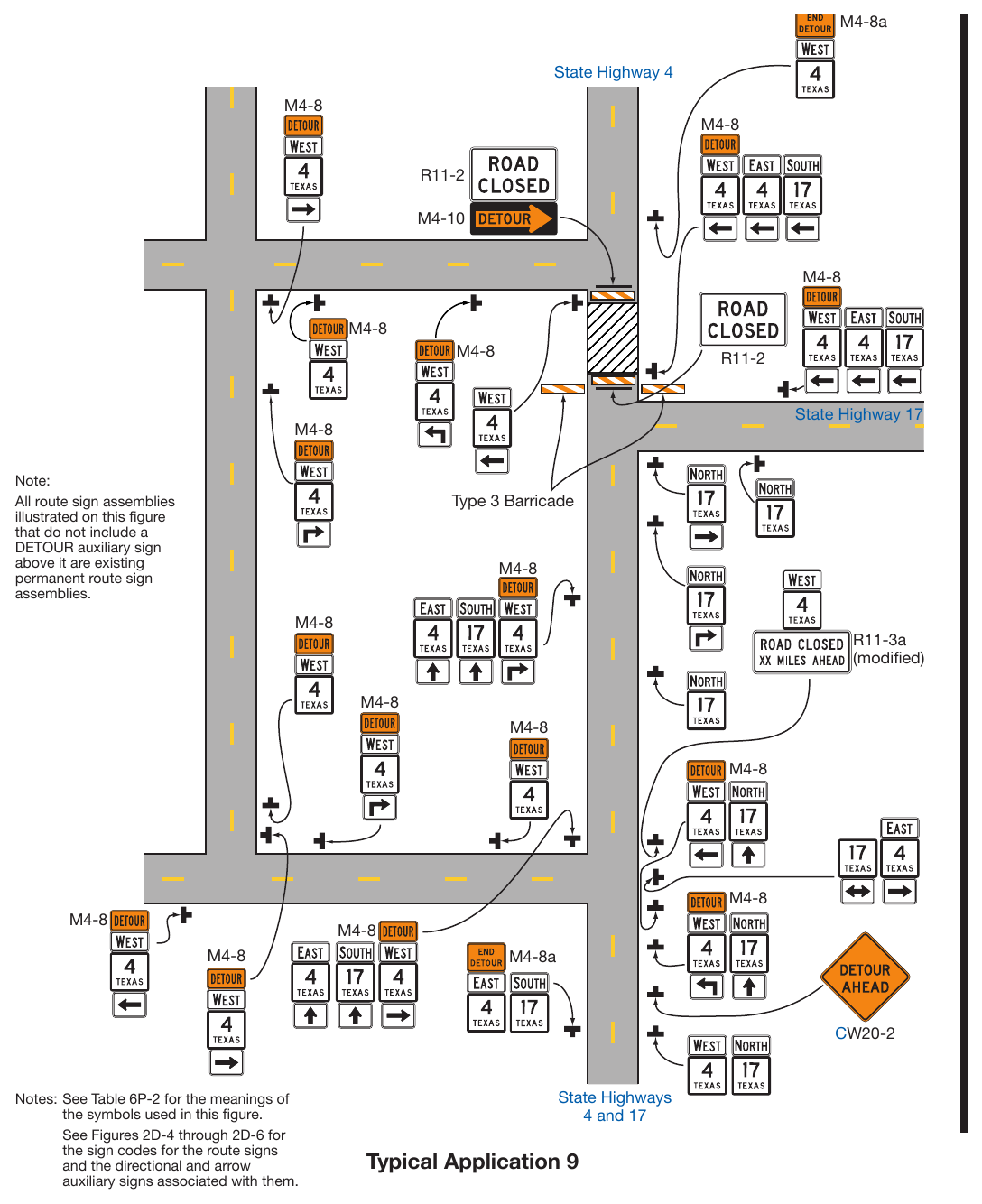 Figure 6P-9. Overlapping Routes with a Detour (TA-9)