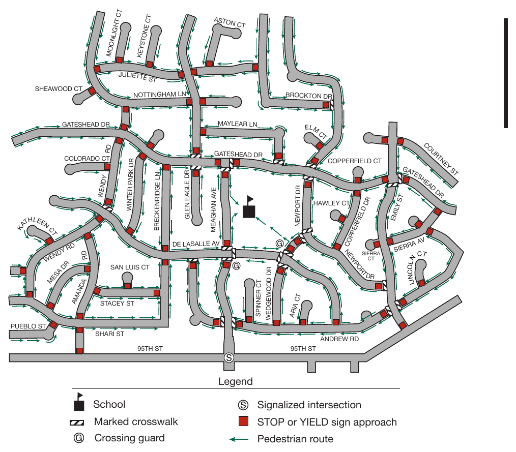 Figure 7A-1. Example of School Route Plan Map