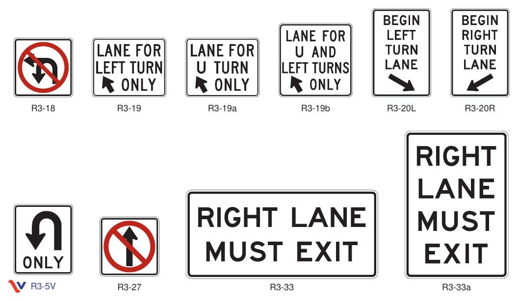 Figure 2B-4(VA). Movement Prohibition and Lane Control Signs and Plaques (Sheet 2 of 2)