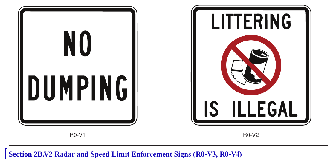 Figure 2B-V1. Anti-Littering Signs