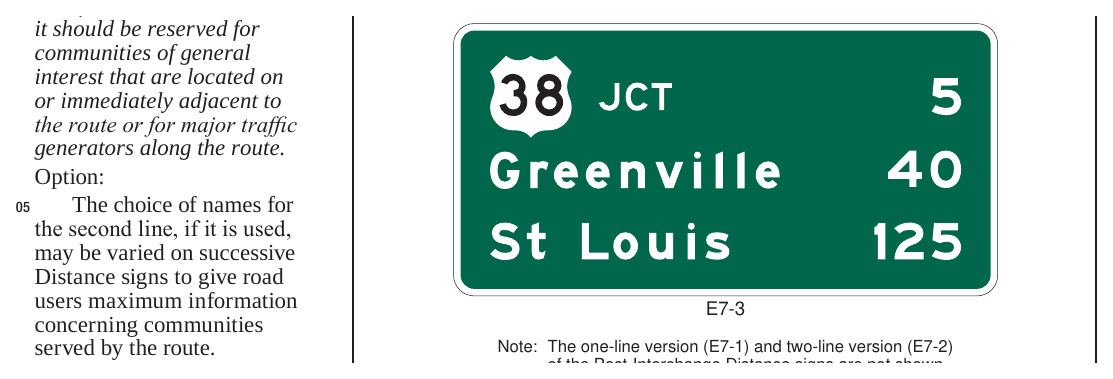 Figure 2E-50. Example of a Post-Interchange Distance Sign