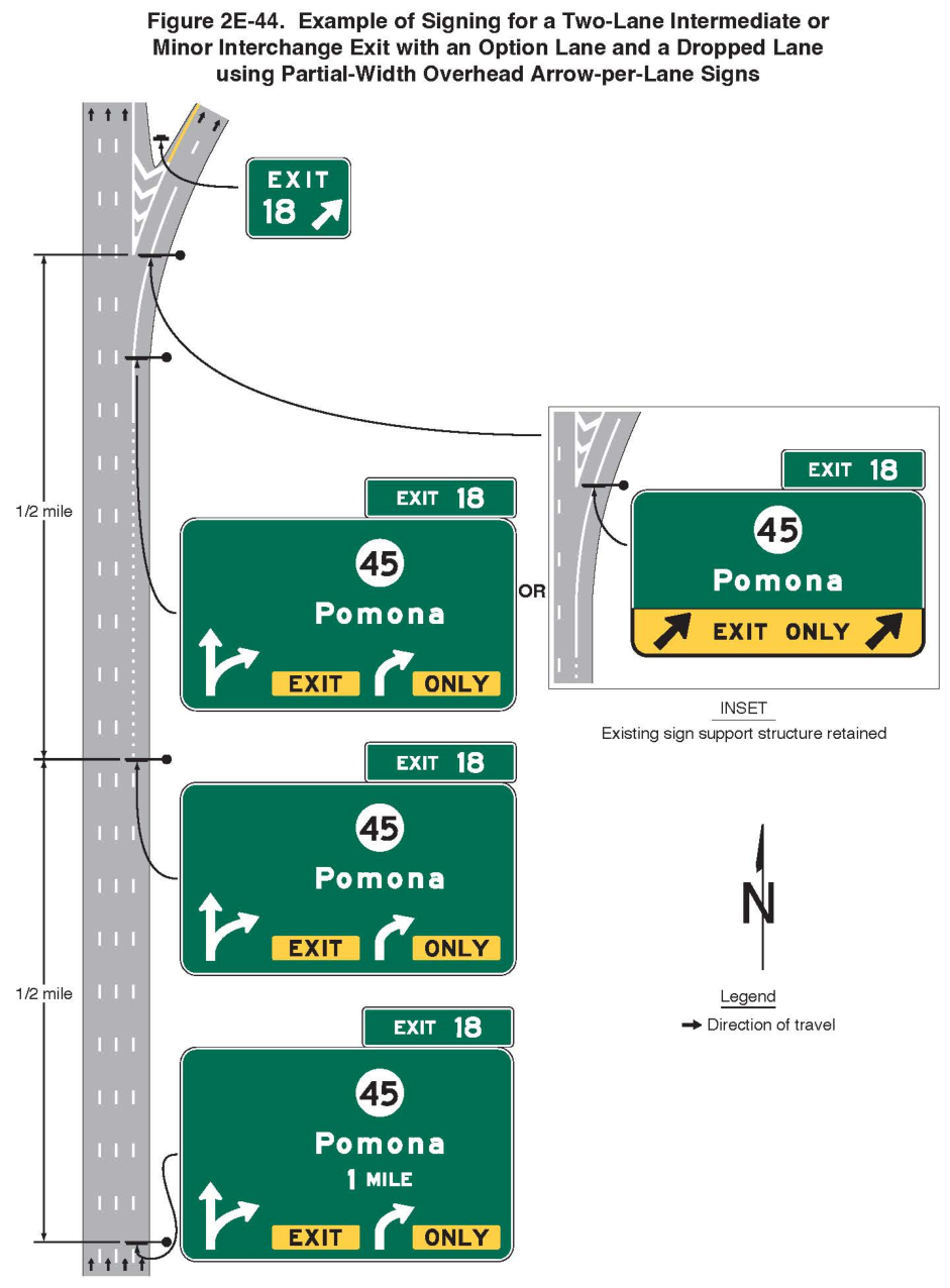 Figure 2E-44. Example of Signing for a Two-Lane Intermediate or