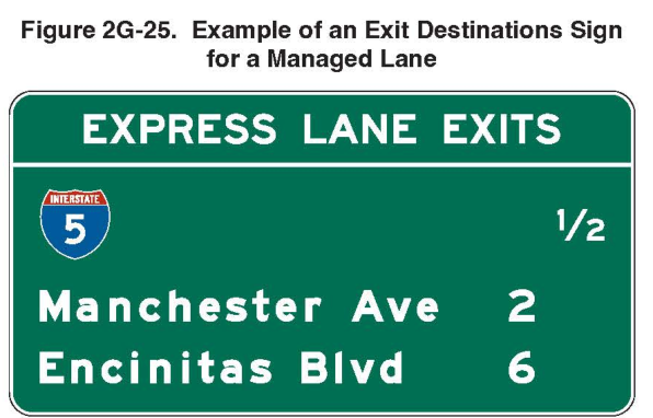 Figure 2G-25. Example of an Exit Destinations Sign
