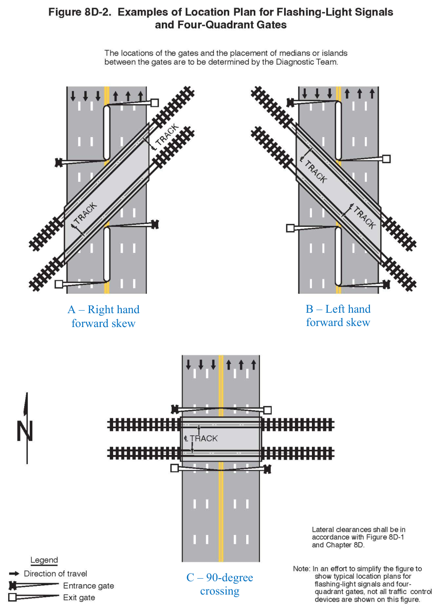 Figure 8D-2. Examples of Location Plan for Flashing-Light Signals
