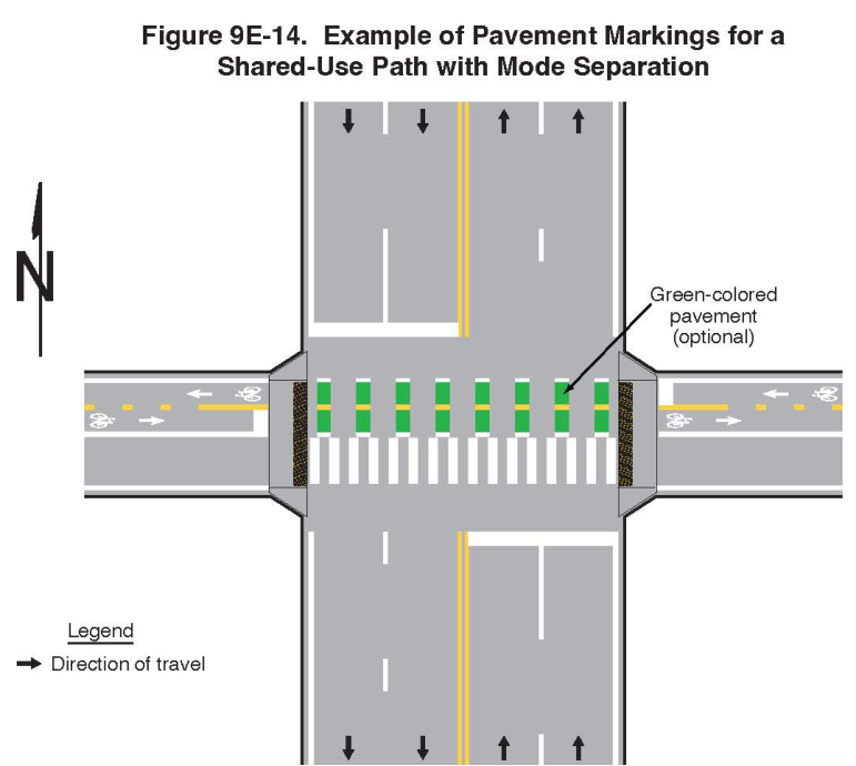 Figure 9E-14. Example of Pavement Markings for a